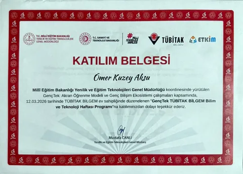 GençTek TÜBİTAK BİLGEM Bilim ve Teknoloji Haftası Programı