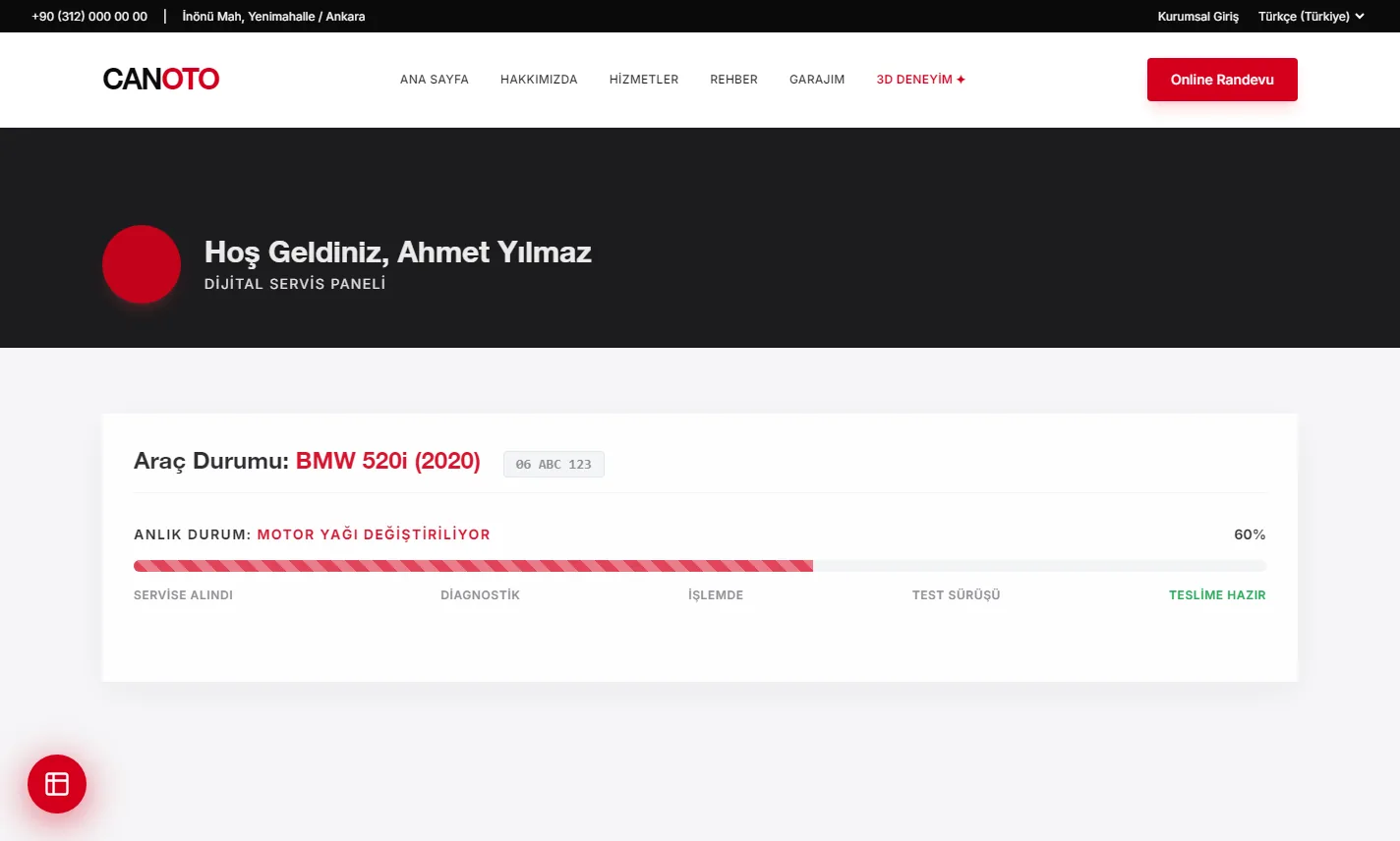Canlı Servis Takip Paneli (Garajım)