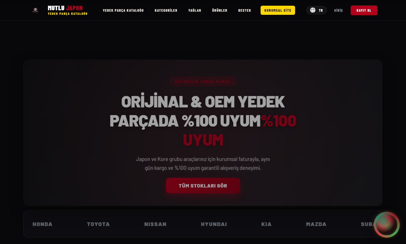 Yedek Parça Kataloğu (E-Ticaret Modülü)